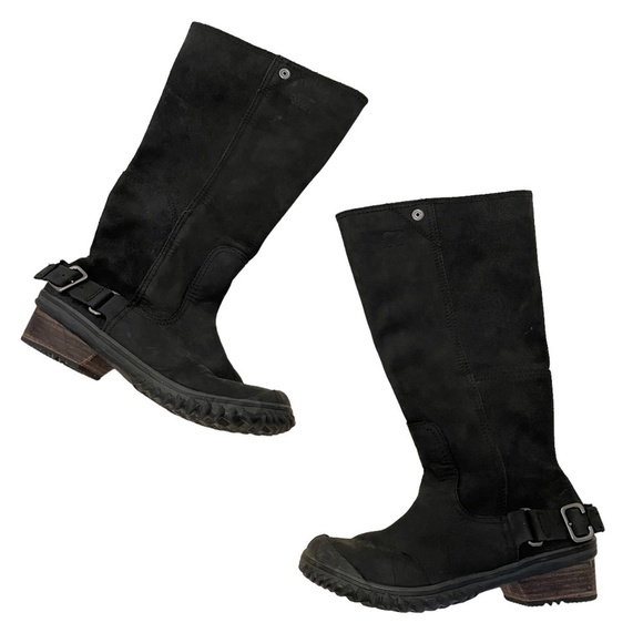 SOREL Black Western Style Leather Slim Boot SZ 6.5 - Picture 14 of 16